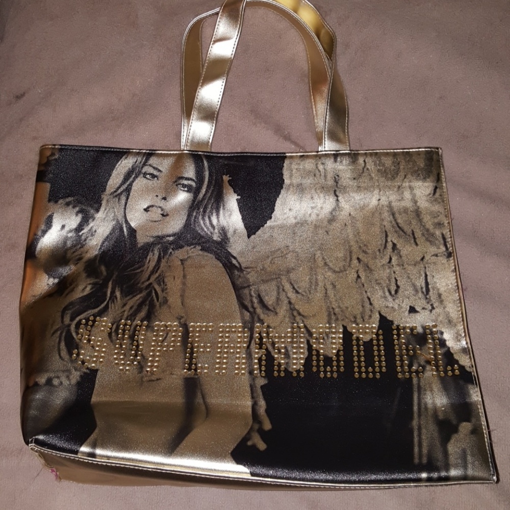 Victoria Secrets large gold tote